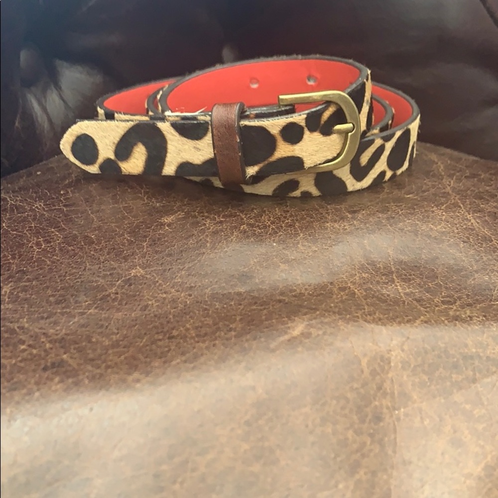 GAP leopard print calf hair belt size S